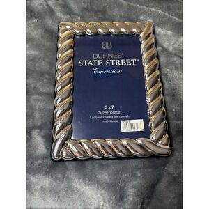 Burnes State Street Metal Silverplated Picture Photograph Frame 5 X 7